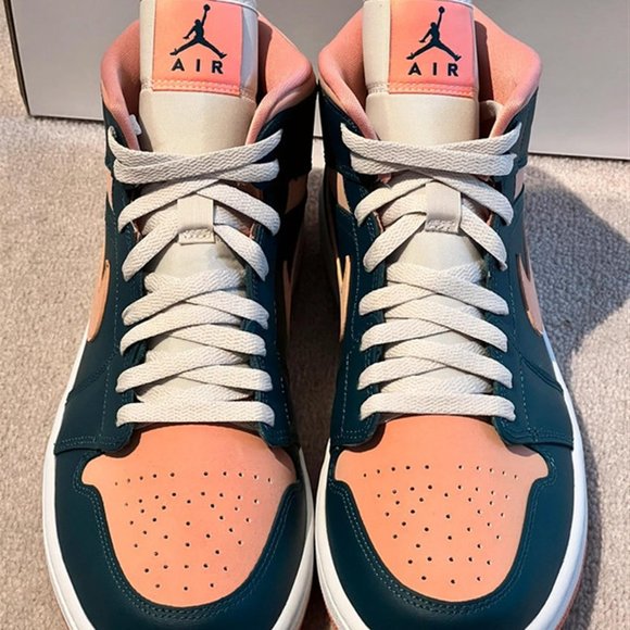 Air Jordan 1 Mid Dark Teal Green Wmns Size Nike - Picture 3 of 4